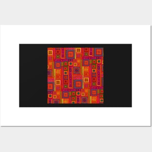 Hot Color Squares inspired by India Posters and Art